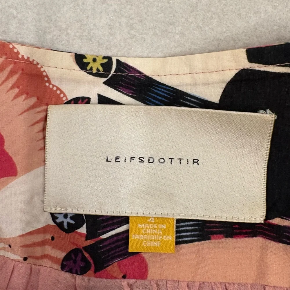 Anthropologie Leifsdottir Cotton Silk Tiered Floral Mini Skirt Size 4 - Picture 7 of 11